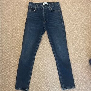 Agolde Women's Nico High Rise Dark Blue Jeans